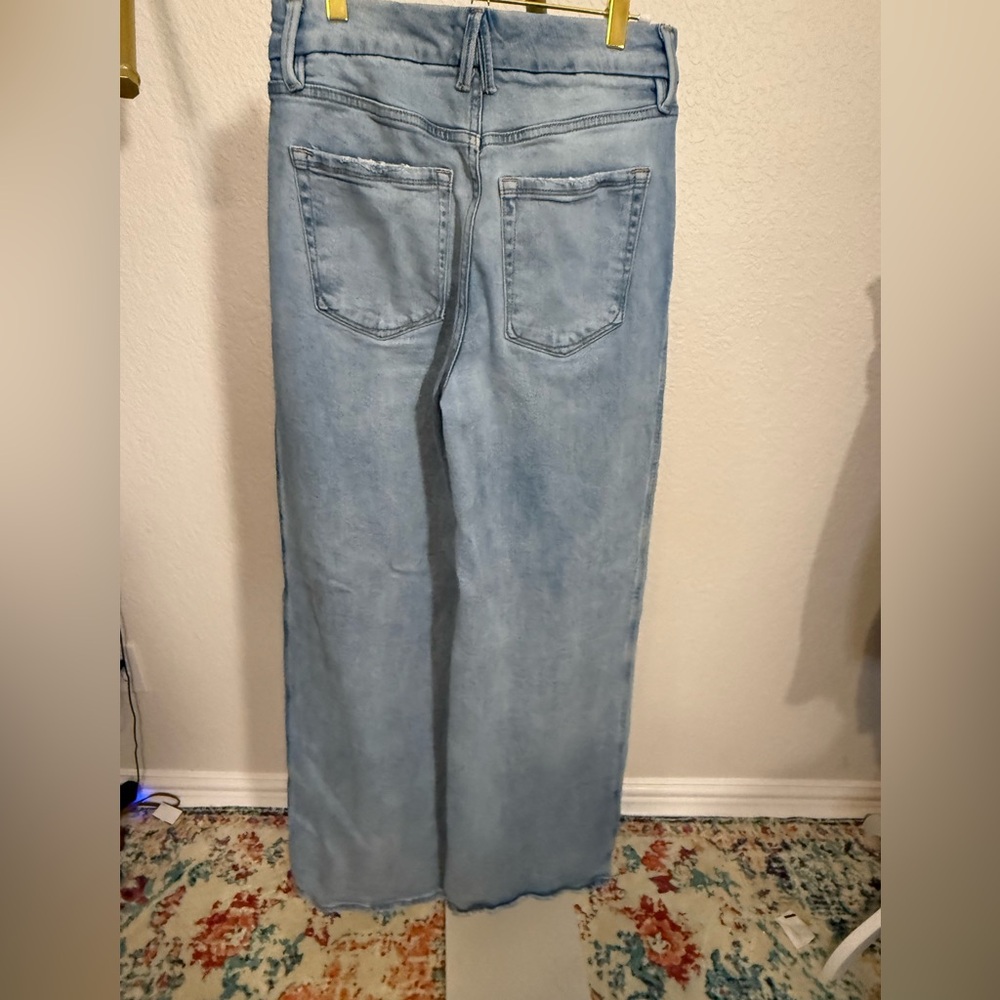 Good American Good Skate Light Blue Wide-Leg Jeans - Picture 5 of 9